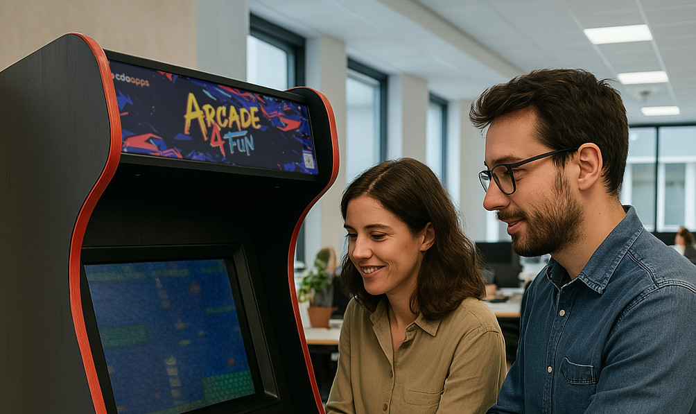 Borne installée dans un open-space